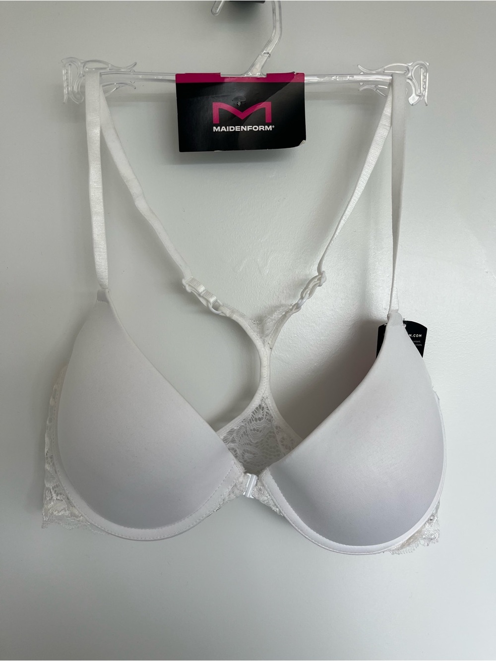 Maidenform White Lace Racerback Underwire Bra Size 38B NWT